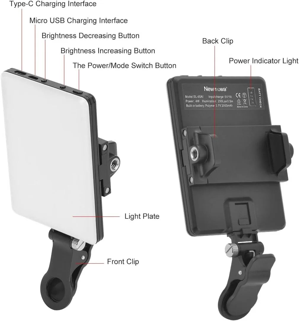 Clip-On Pro Pocket Selfie Light